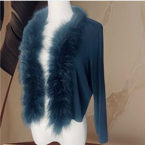 CALVIN KLEIN Fur Crop Cardigan Jacket
Size L